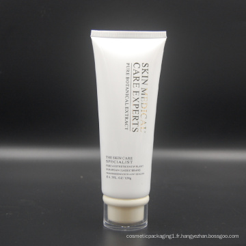 Tube de nettoyant en plastique clair naturel de soins de la peau en gros avec le chapeau acrylique